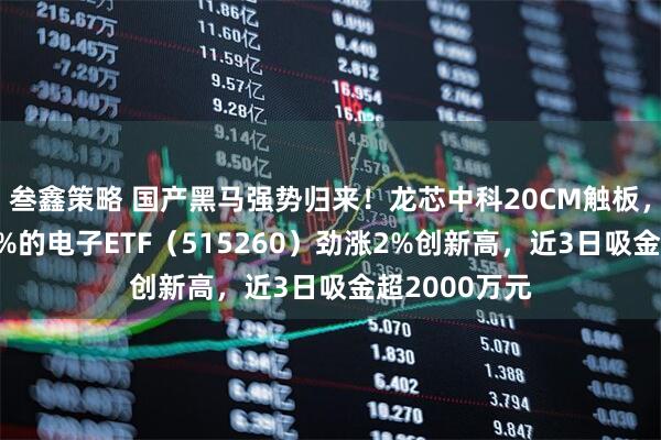 叁鑫策略 国产黑马强势归来！龙芯中科20CM触板，果链含量42%的电子ETF（515260）劲涨2%创新高，近3日吸金超2000万元